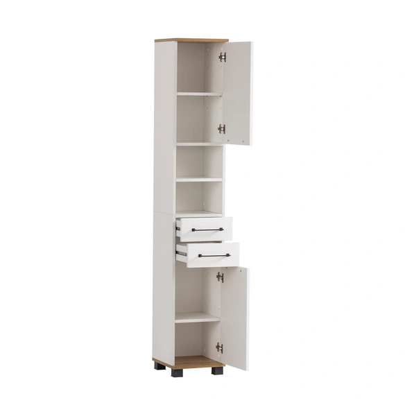 Hochschrank »Jelda«, BxHxT: 30,3 x 180,9 x 32,6 cm, mattweiß, Holzwerkstoff