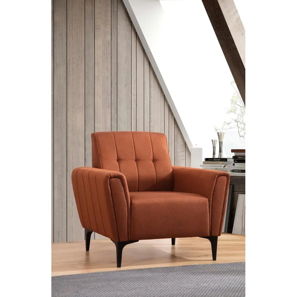 Fauteuil Rood Stof - Zithoogte 43cm - 90x95x77cm - Hamlet
