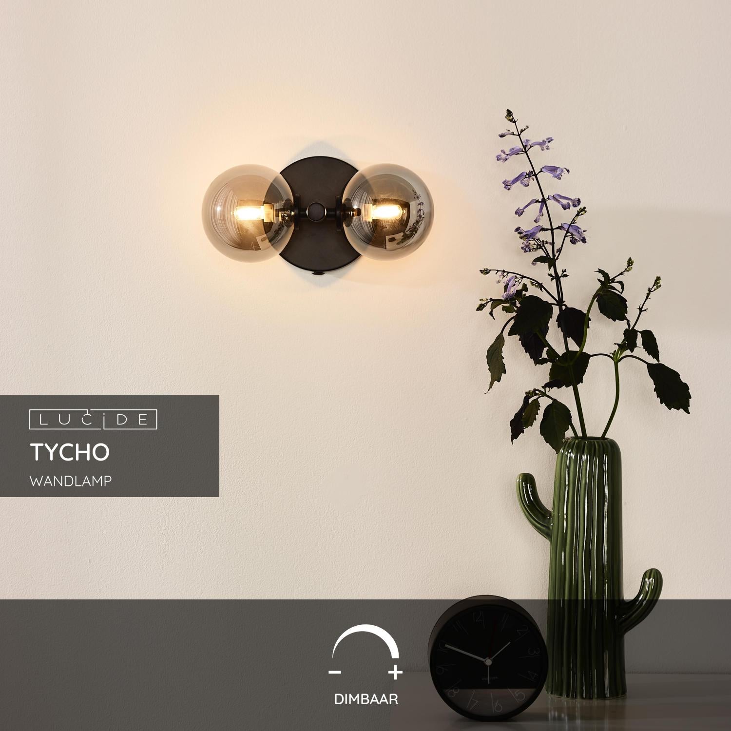 Lucide TYCHO Wandlamp - Zwart