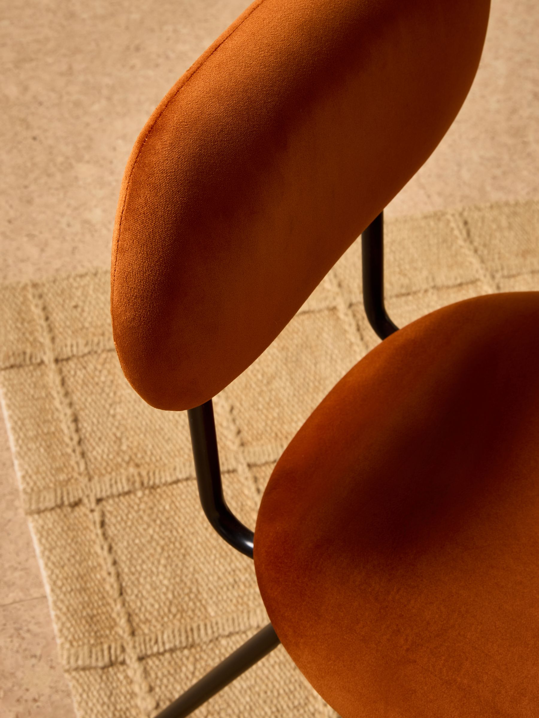 Set of 2 Clemmie Dining Chairs in Cinnamon Velvet and Black Legs