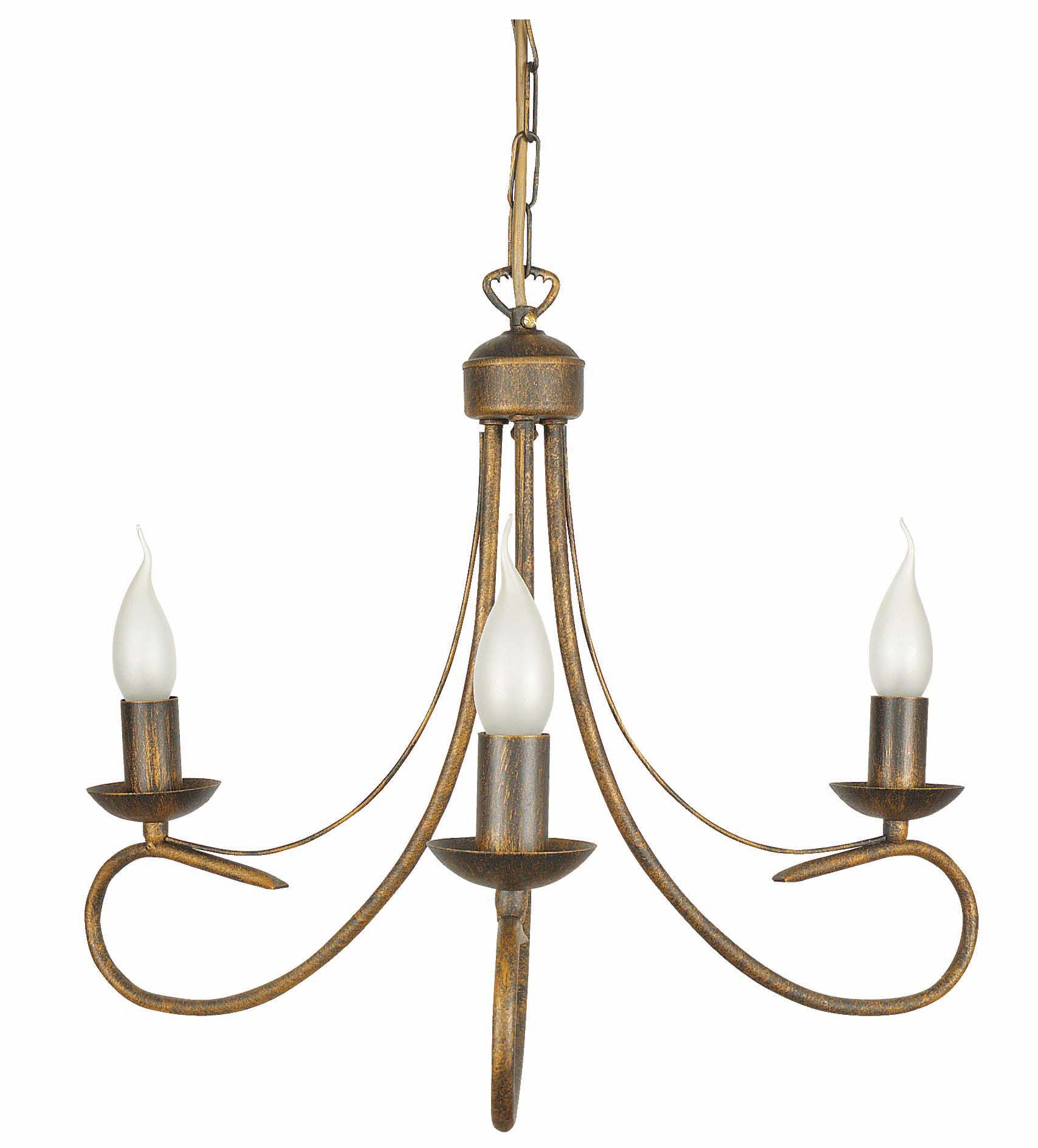 Lampa wisząca sufitowa loft EDYLIT stare złoto do salonu 3xE14 ALFA 292