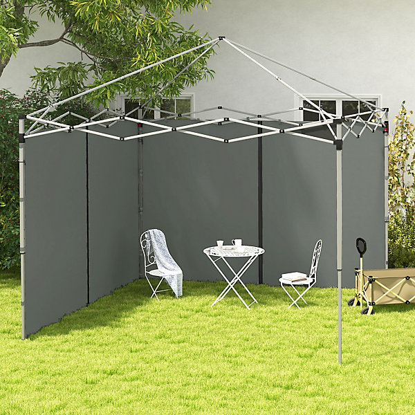 Parois latérales de rechange barnum panneaux latéraux pour tonnelle 3 x 3 ou 3 x 6 m - lot de 2 pièces - gris foncé