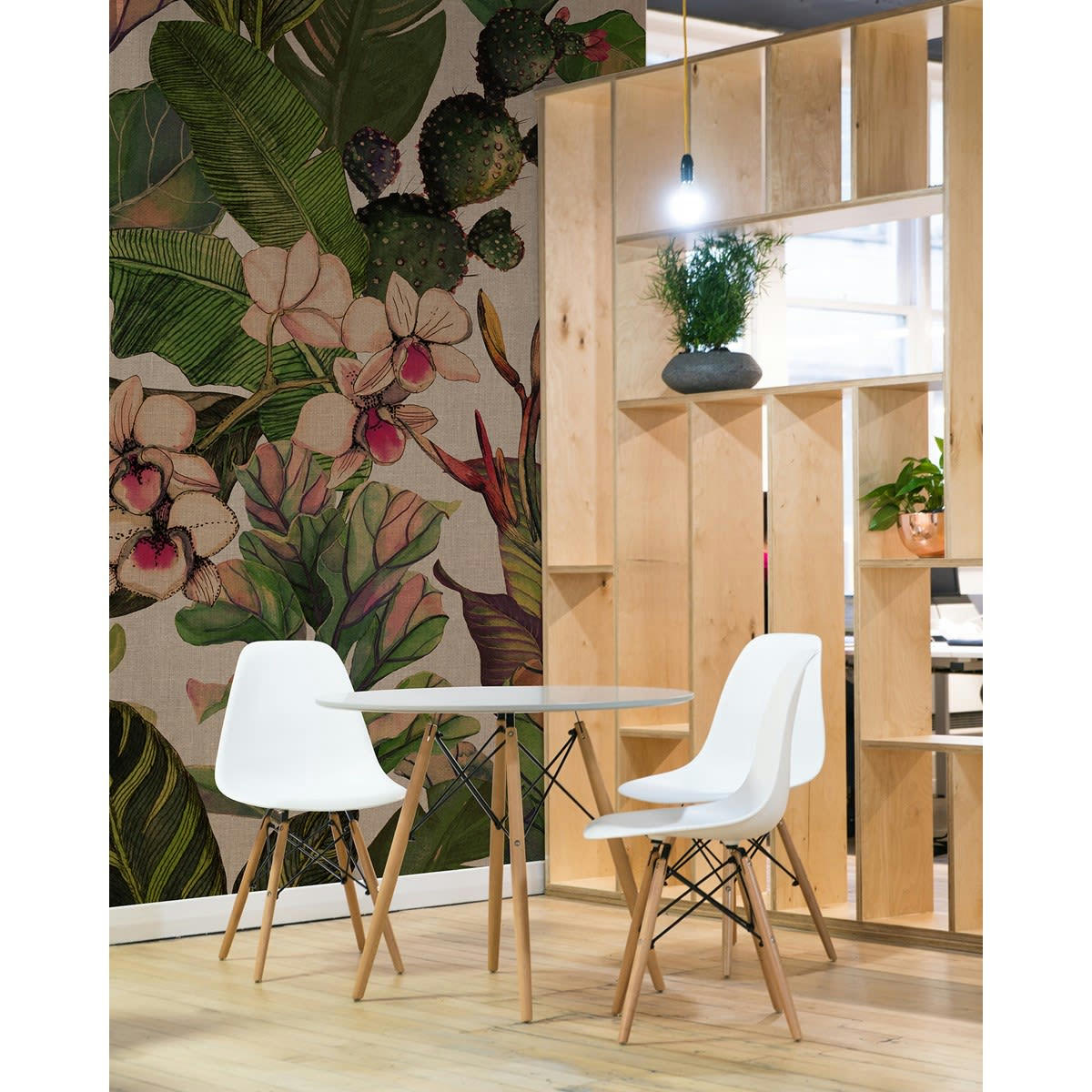 BRASILI - Papier peint panoramique en papier vert foncé 240x270