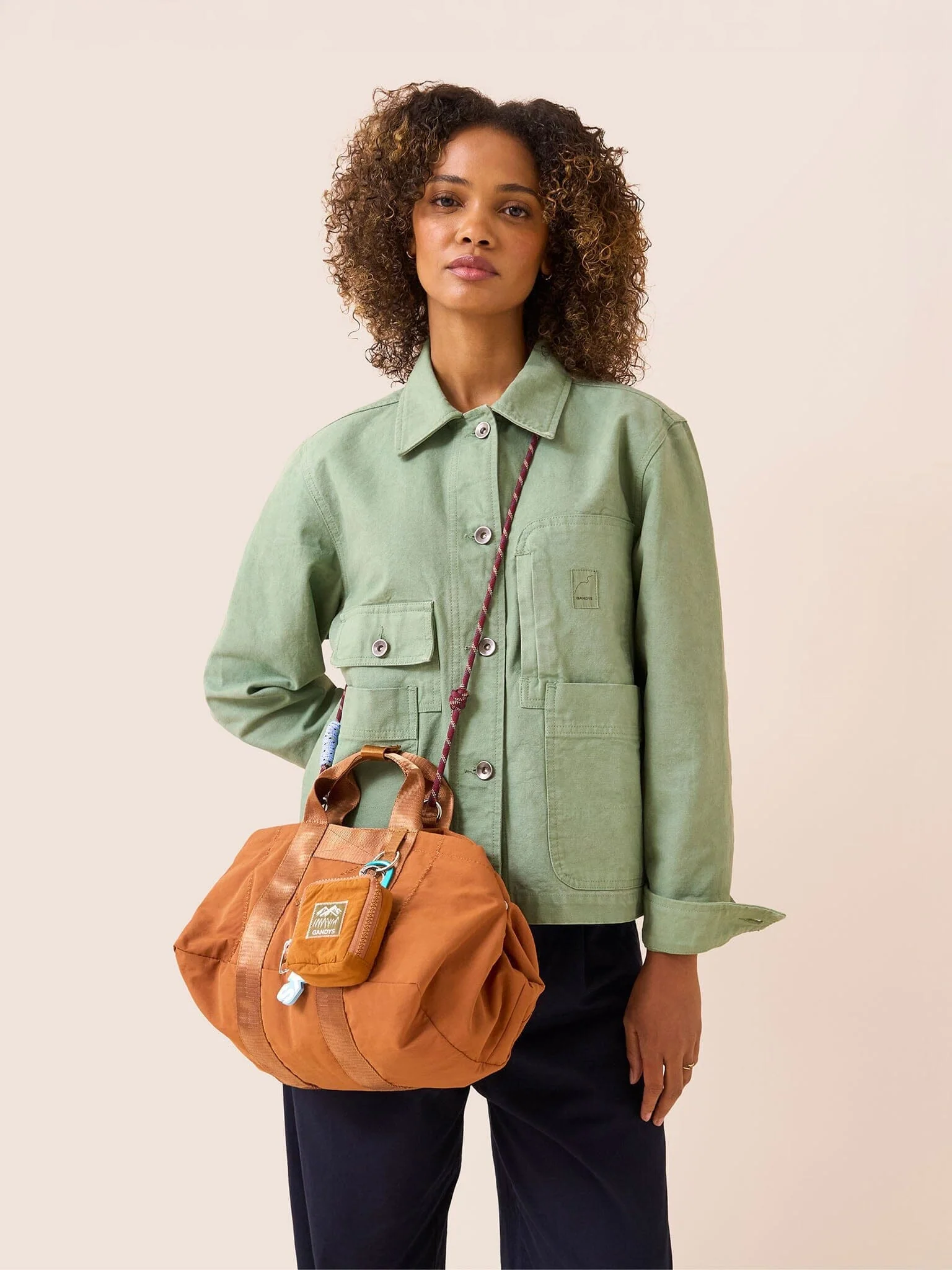 Carabiner Club Recycled Small Cube Crossbody in Orange