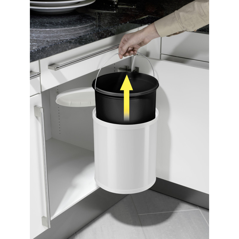 Poubelle à encastrer Compact-Box M blanche 15 L HAILO