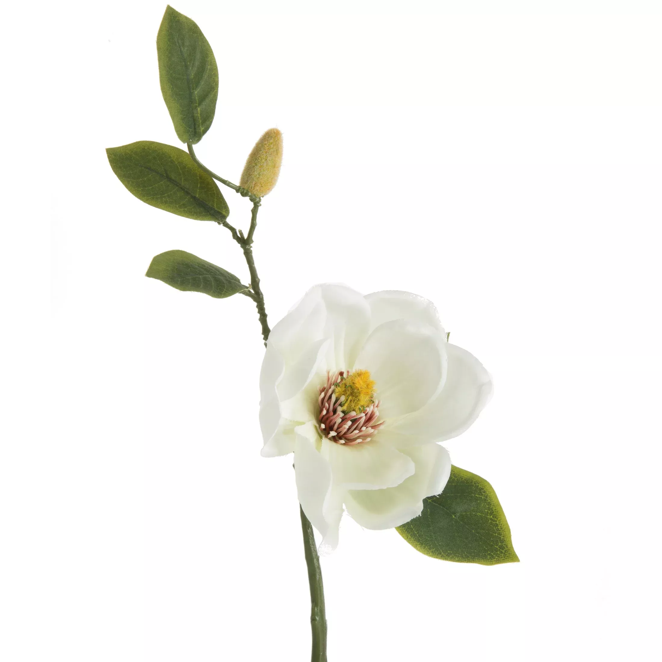Kwiat sztuczny magnolii biały 46 cm