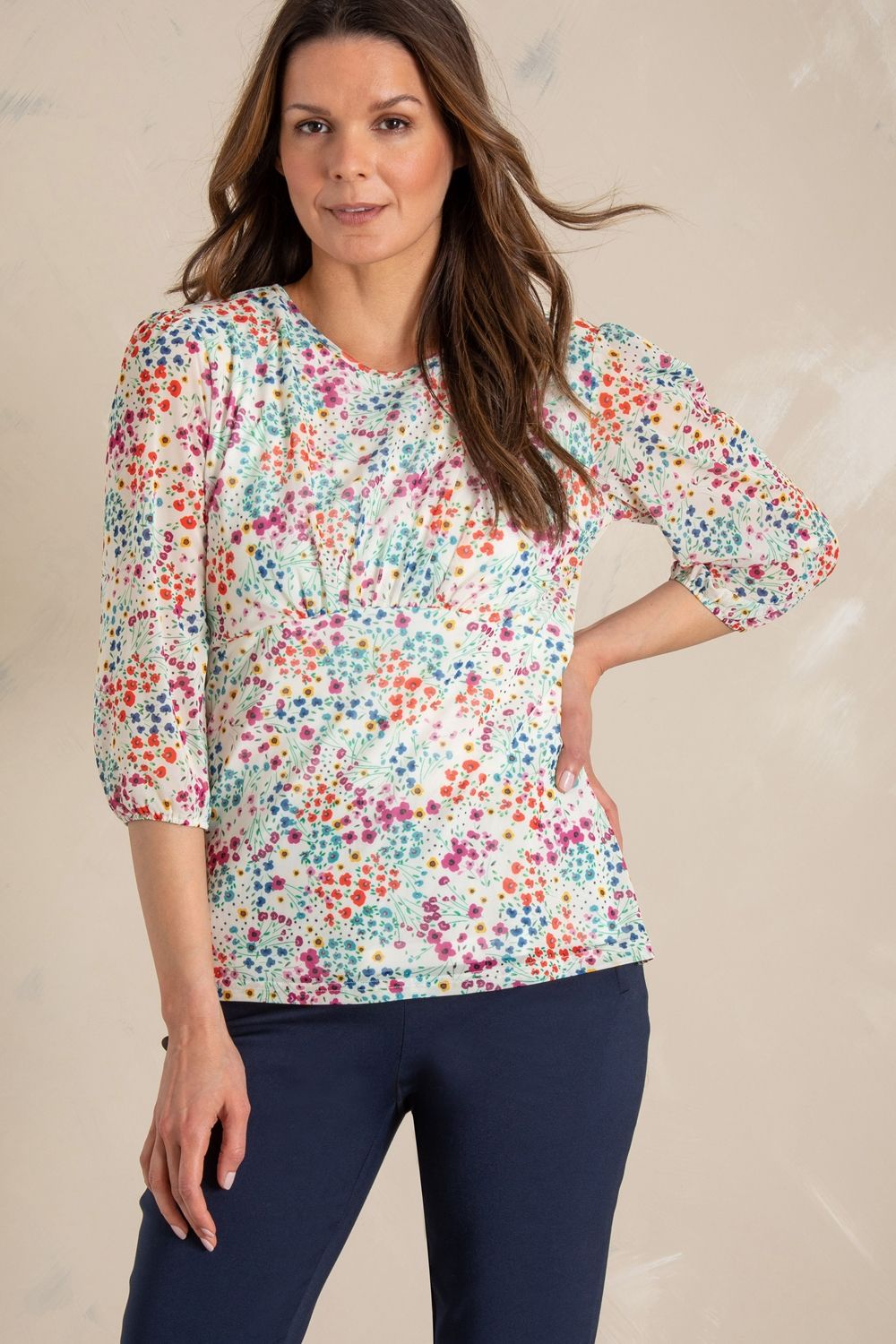Klass. Meadow Printed Mesh Top