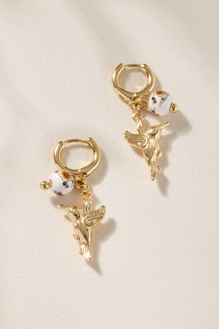 Jill Humming Bird Huggie Hoop Earrings