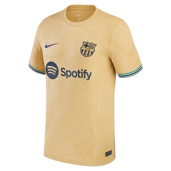 Gavi Barcelona Nike Youth 2022/23 Away Breathe Stadium Replica Player Jersey - Gold
