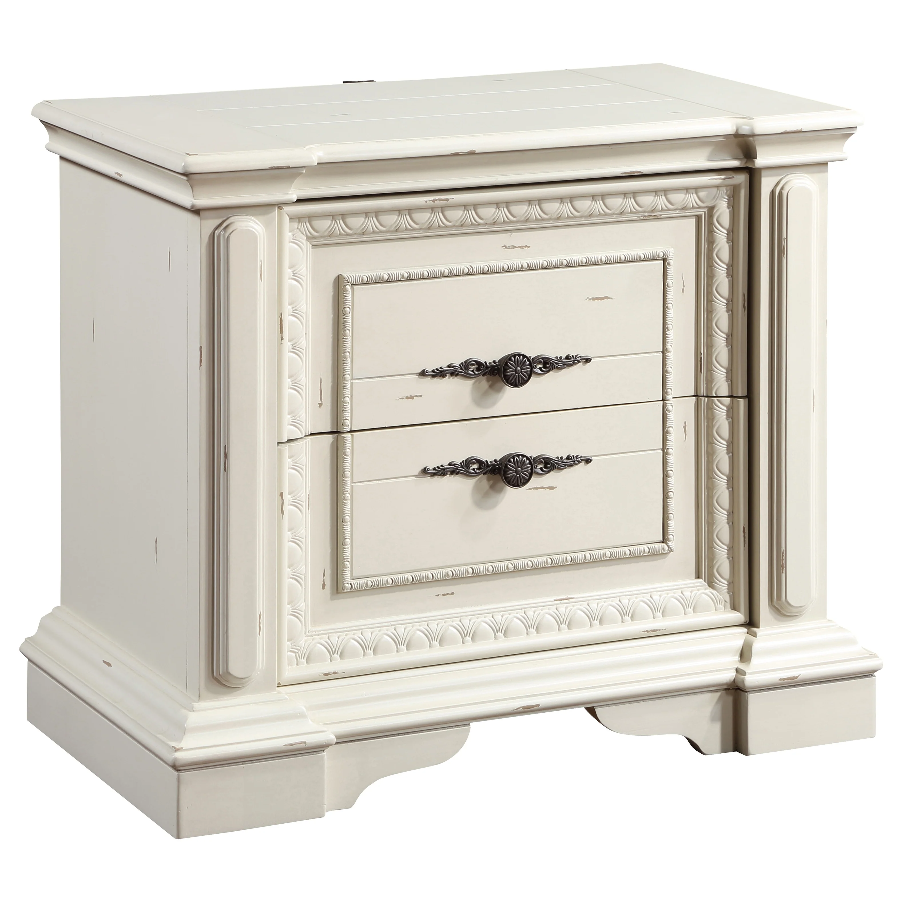 Marsden Antique White 2-Drawer Nightstand
