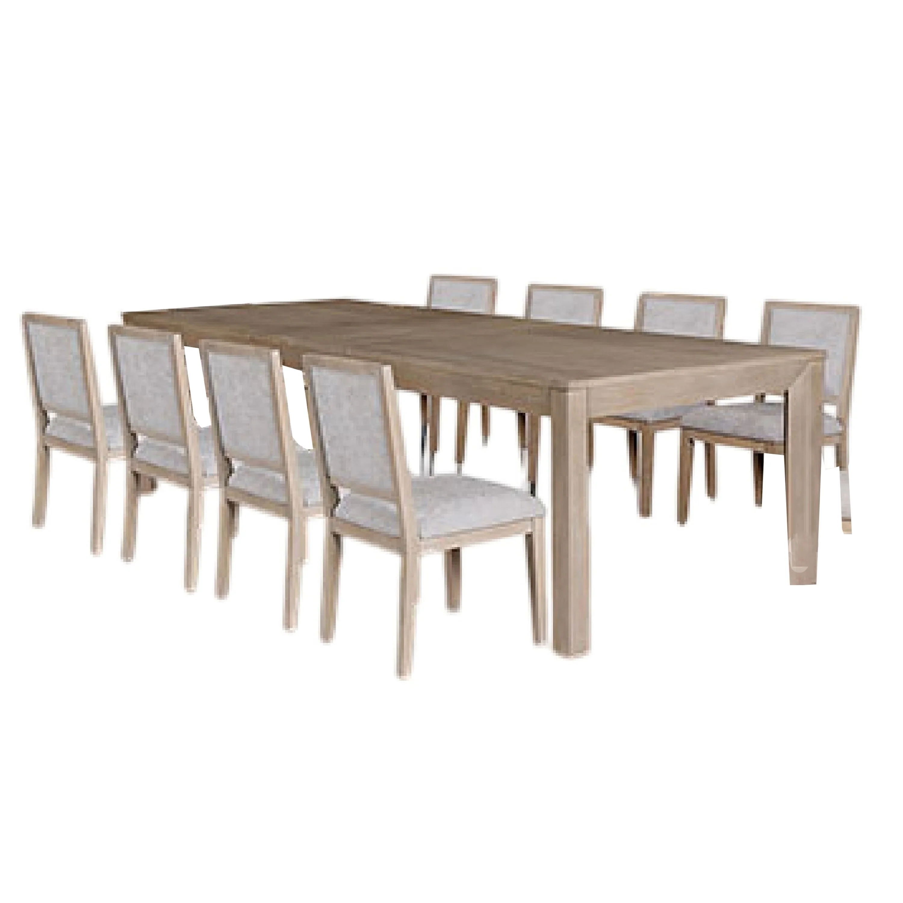 Kizie 9pc Dining Table Set, 94-118 Inch Extendable, Tawny Brown Chairs