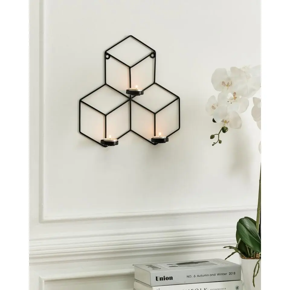 TAROUCA - Wandkandelaar - Zwart - IJzer