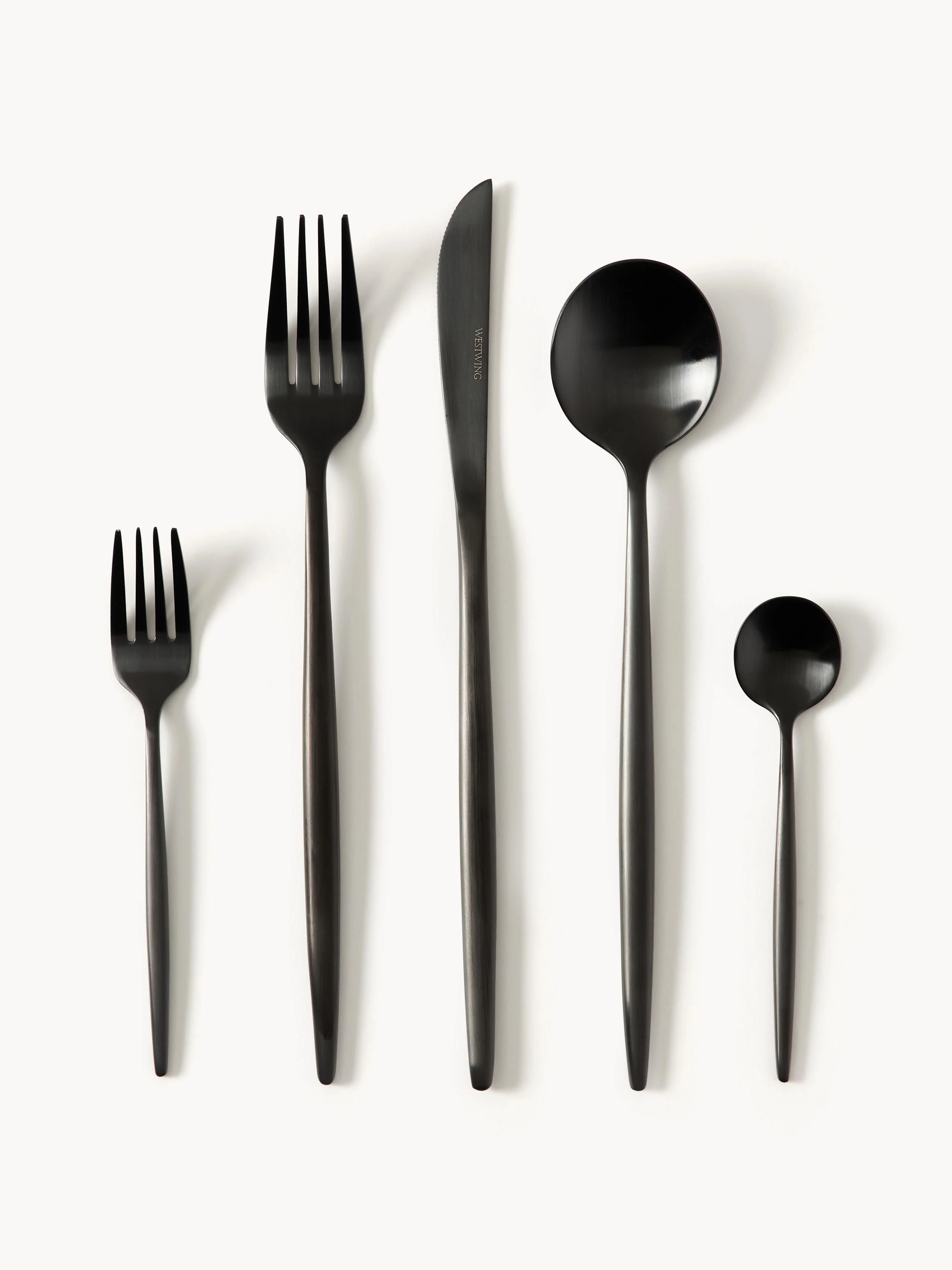 Matt gebürstetes Besteck-Set Shimmer, in verschiedenen Setgrößen