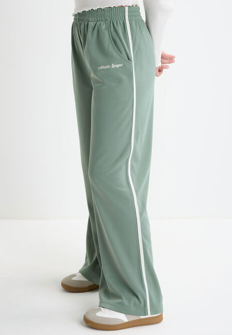 Older Girls Mint Side Stripe Tricot Joggers