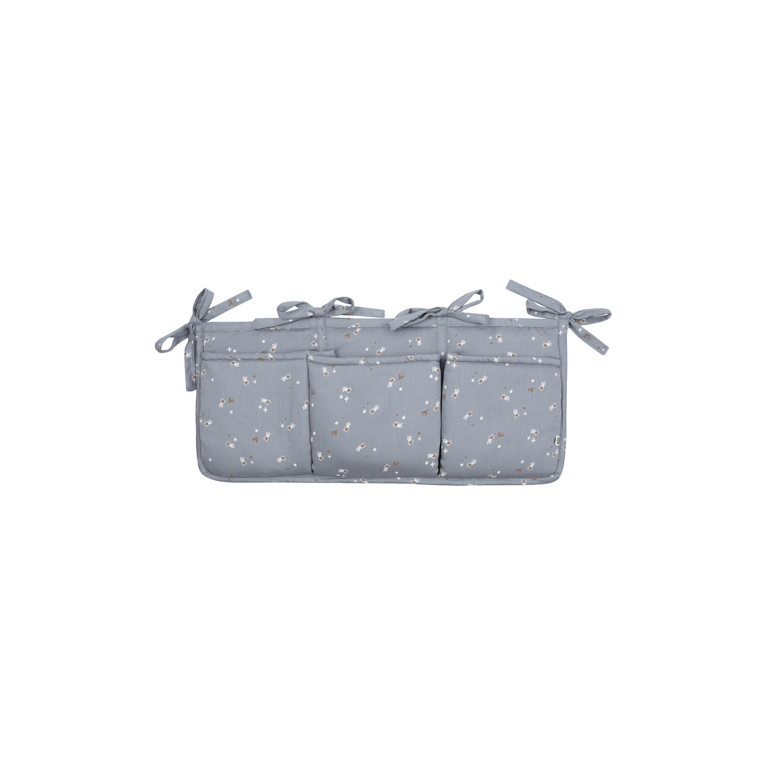 STARS sengelomme, jasmin blue/balsam cream/walnut