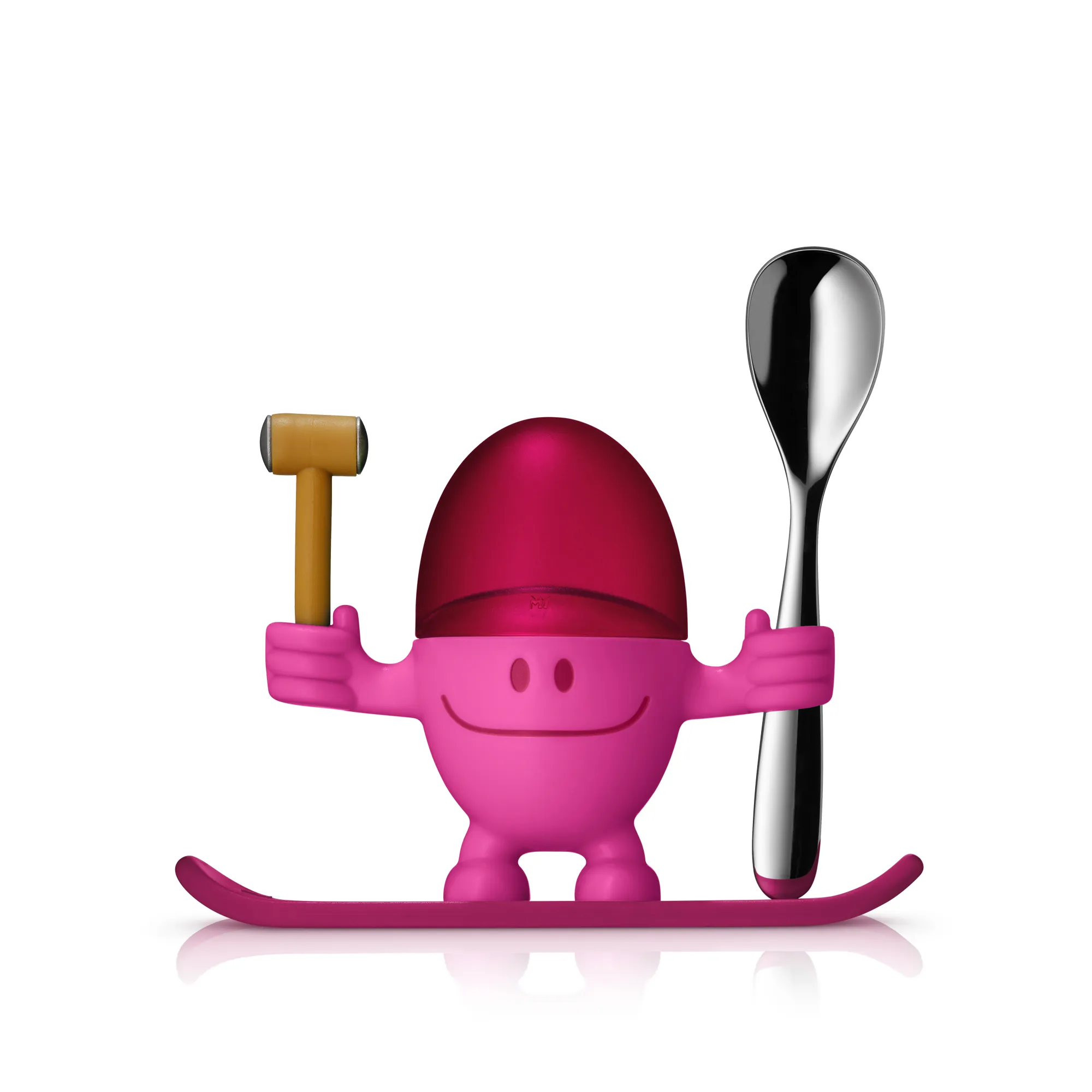 Egg cup set McEgg with spoon, pink 2-piece