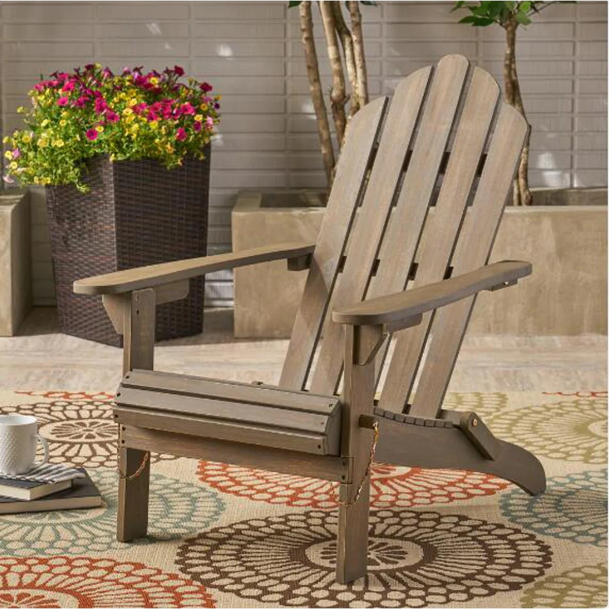 Outdoor foldable solid wood Adirondack Chair