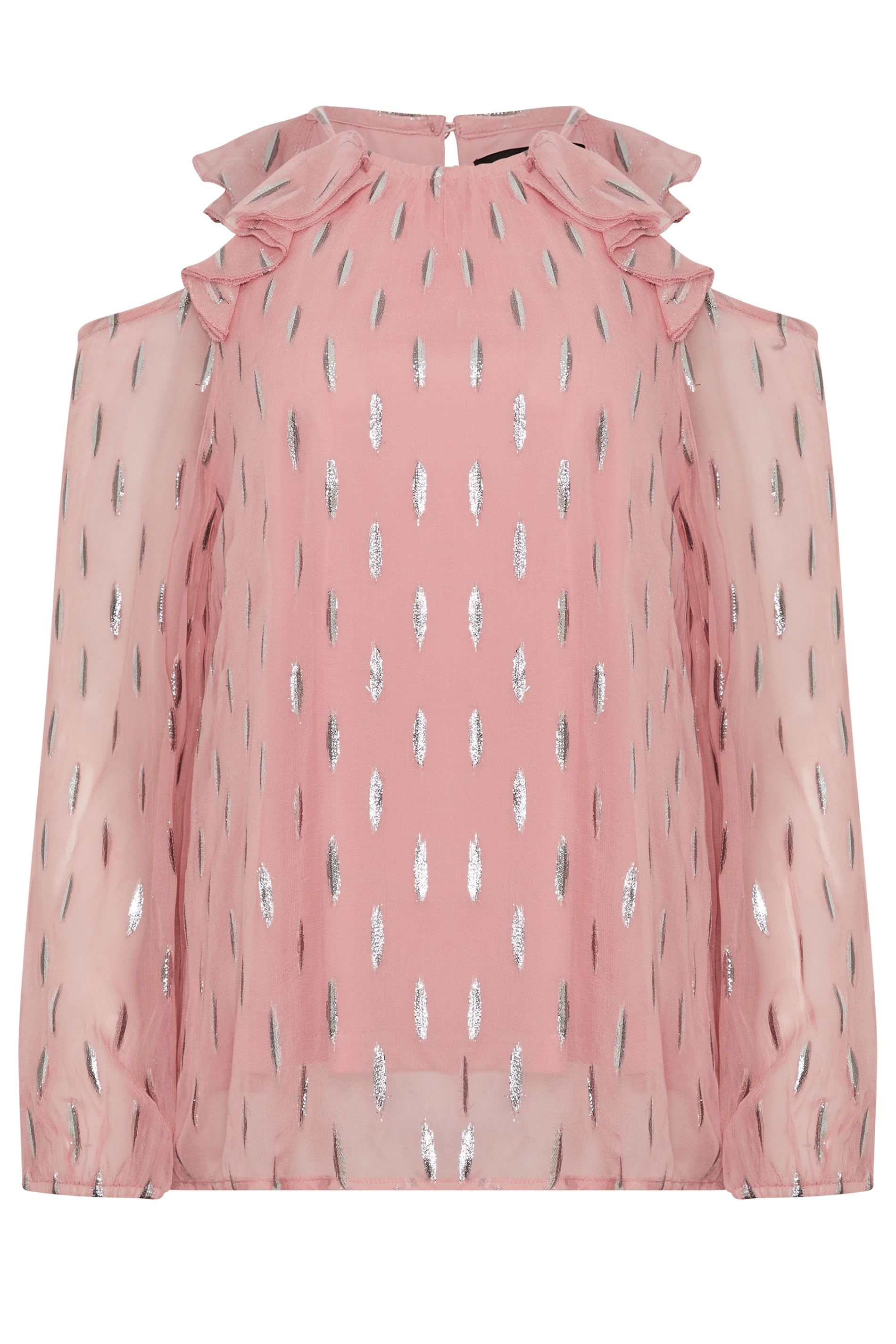 Star by Julien Macdonald Metallic Cold Shoulder Top