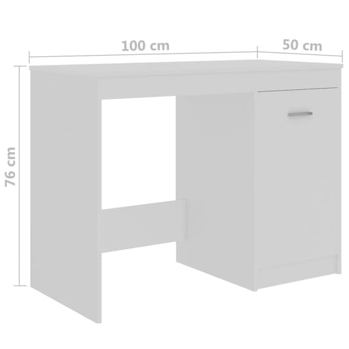 NNEVL Desk White 100x50x76 cm Chipboard