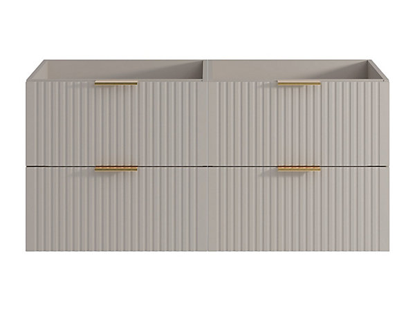 Meuble sous vasque suspendu strié - Beige - L120 cm - ZEVARA
