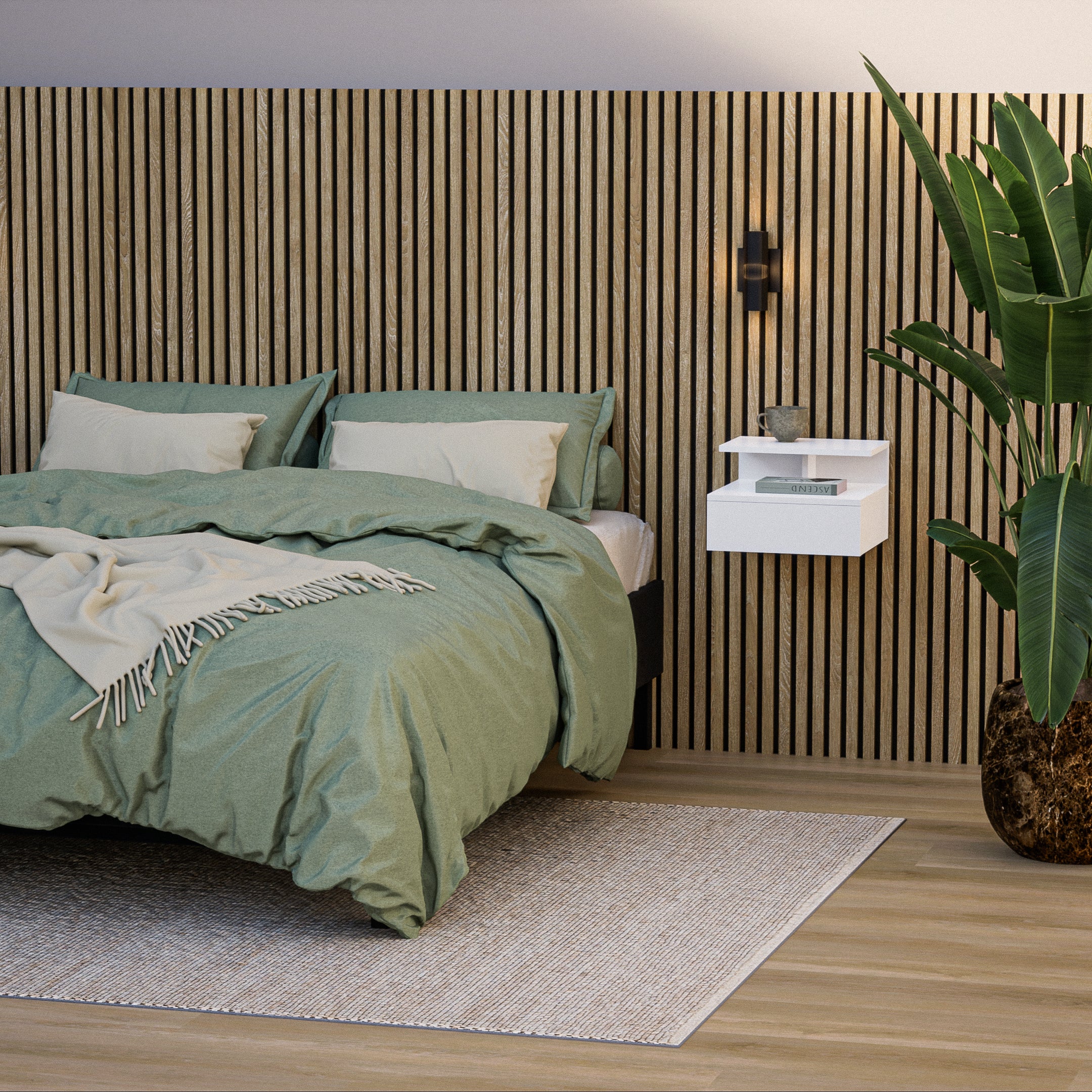 by fonQ basic Zoey Nachtkastje met bovenplank - Wit