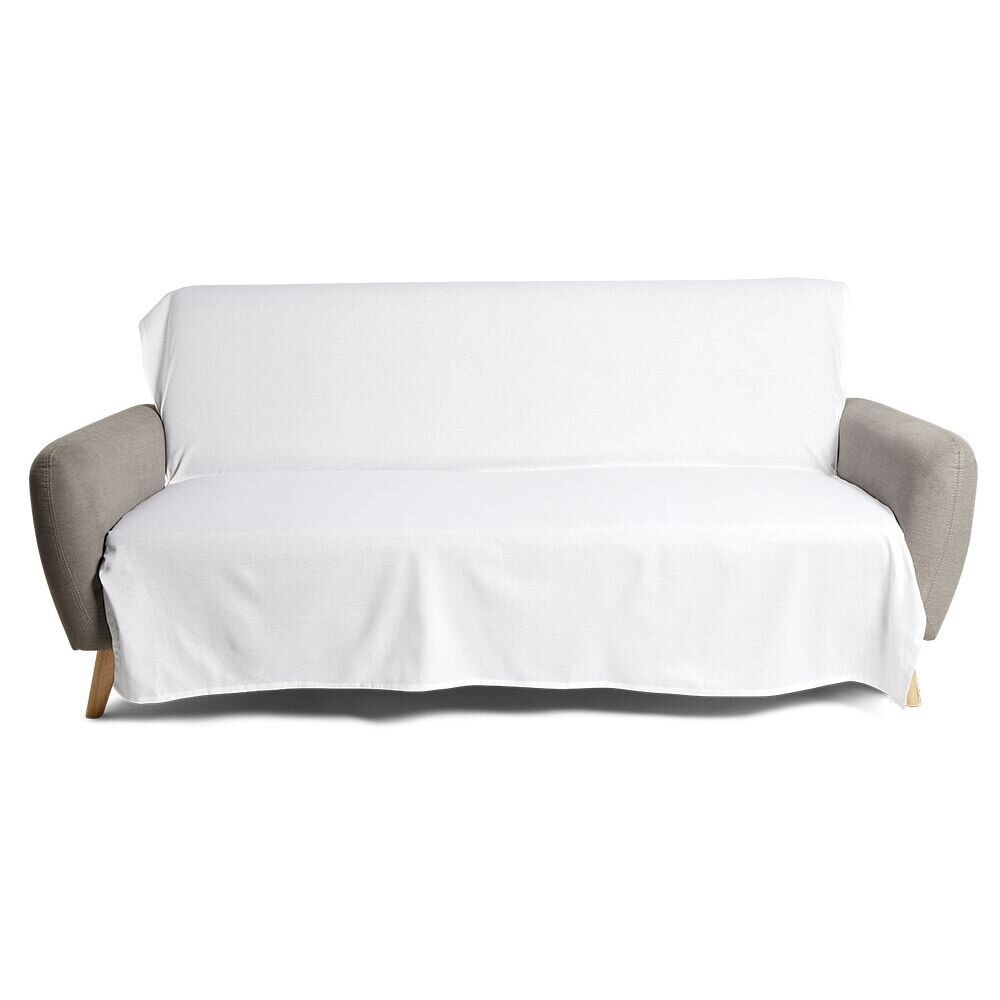 Jeté de canapé 170x250cm polycoton blanc