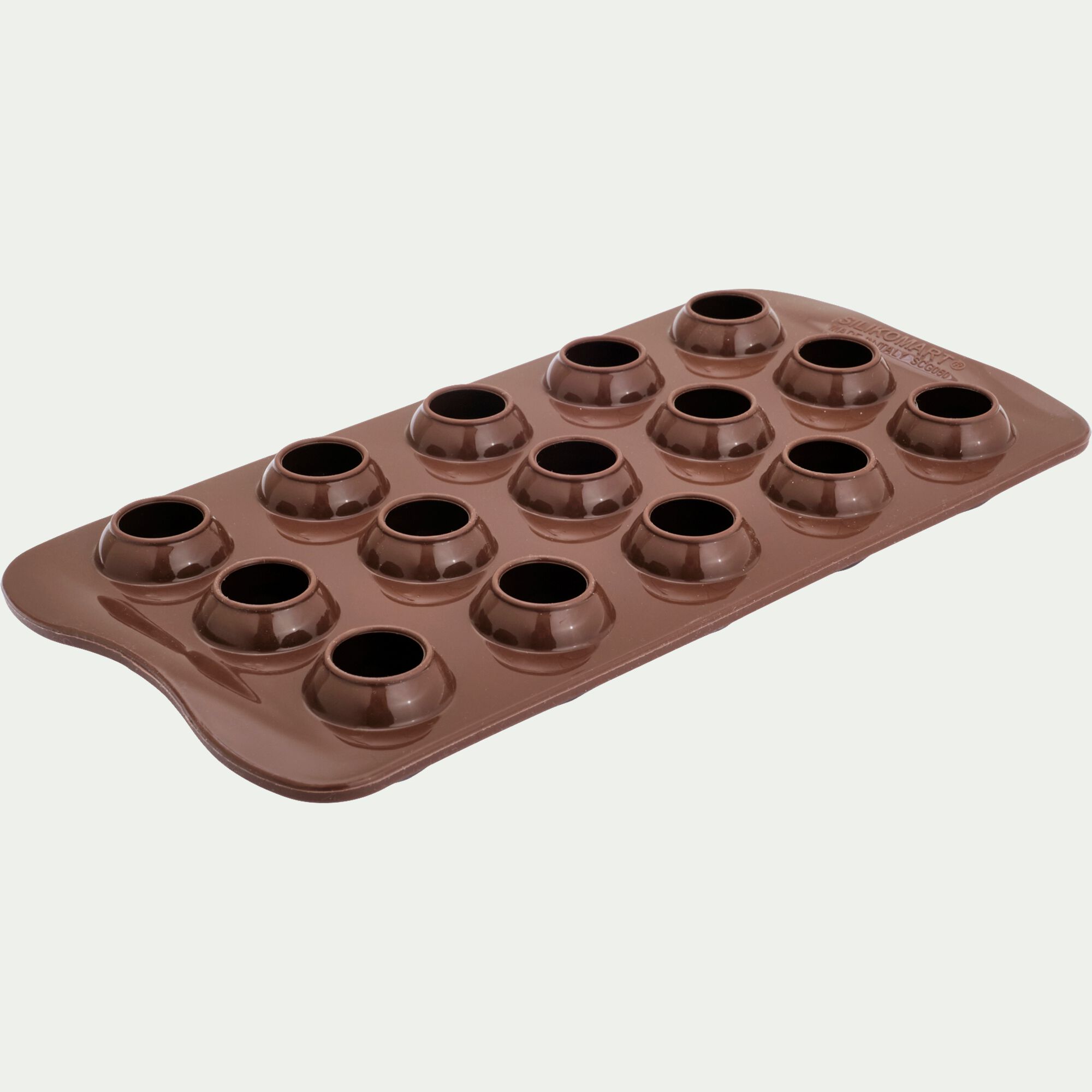 SILIKOMART - Lot de 15 moules ronds en silicone platinium - marron