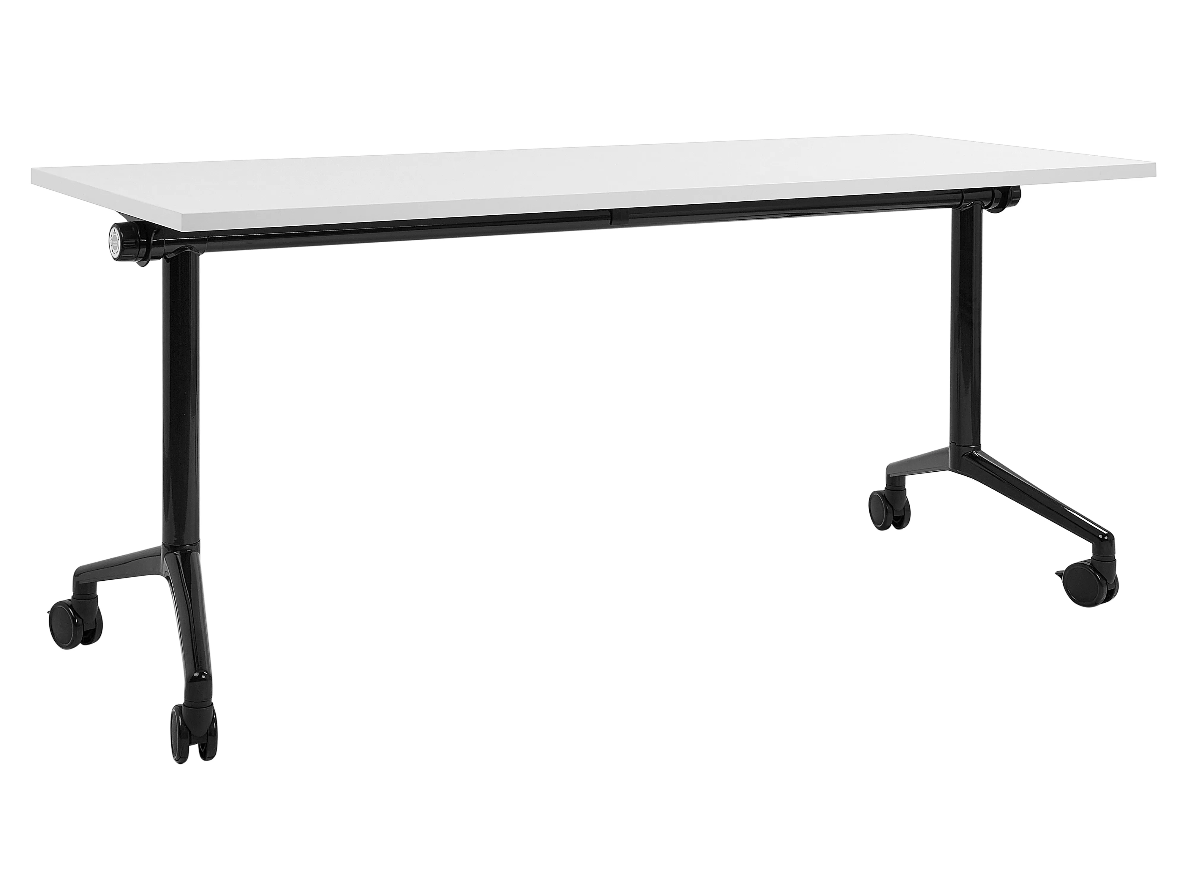 Foldable Office Desk CAVI White 120 cm 60 cm with Wheels