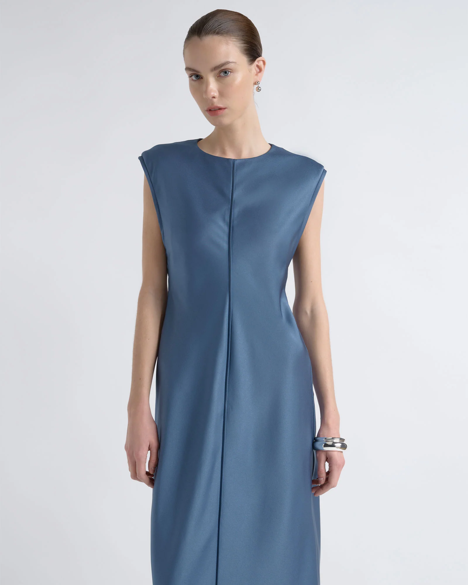 Satin Bias Midi Dress