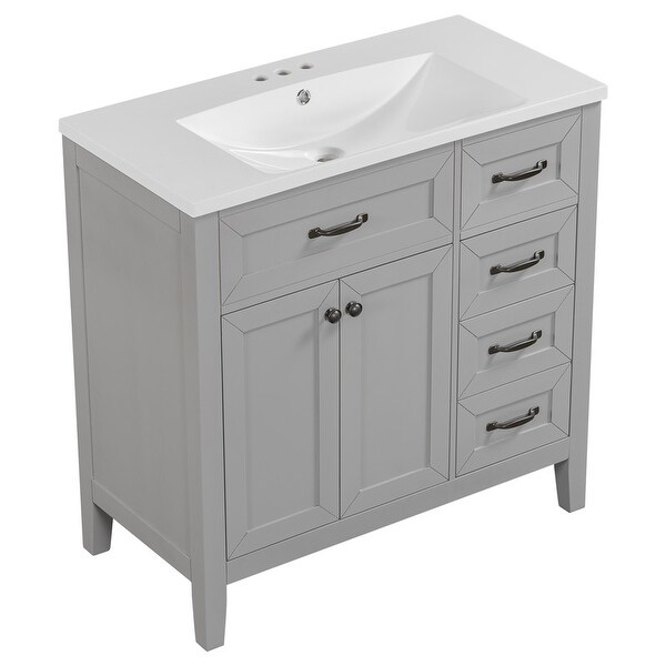 36 Bathroom Vanity with Sink Combo, Bathroom Cabinet with Drawers, Faucet Not Included
