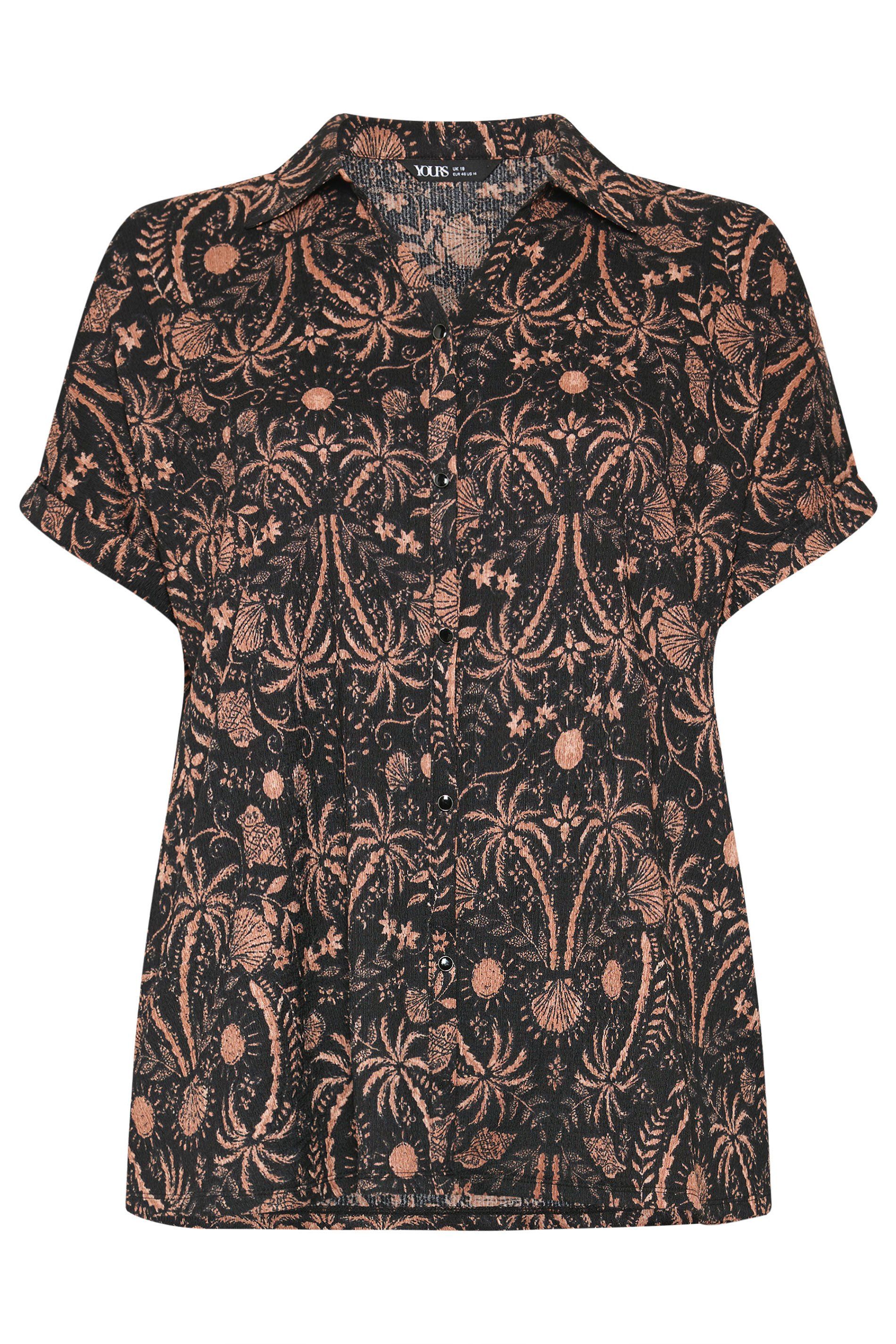 Yours Printed Boxy Textured Shirt