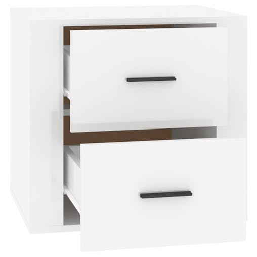 NNEVL Bedside Cabinet High Gloss White 50x39x47 cm