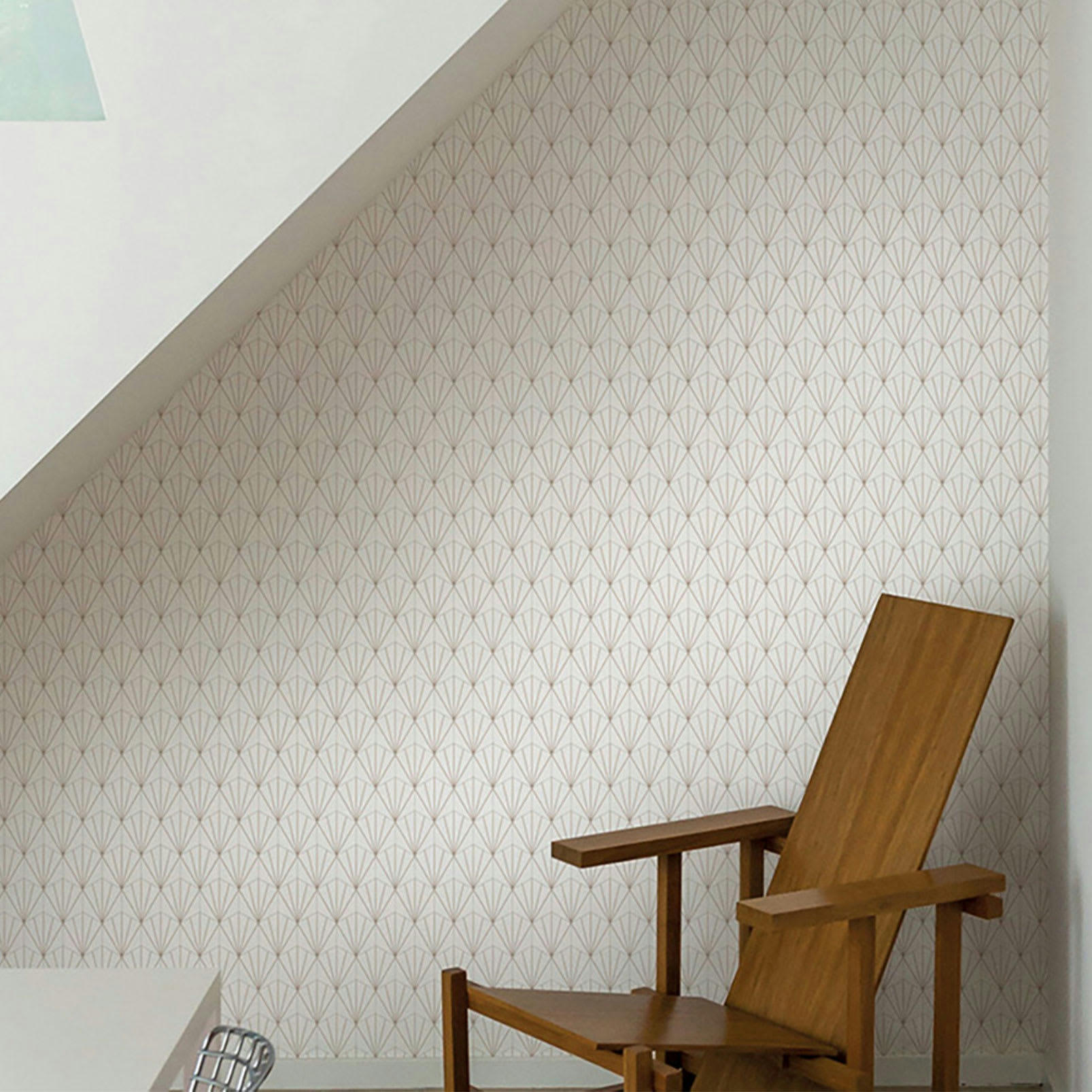 ART DECO - Papier peint rouleau style art deco blanc et or 53x1000cm