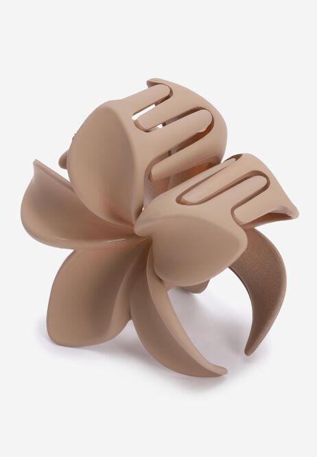 Womens Brown Matte Flower Hair Clip