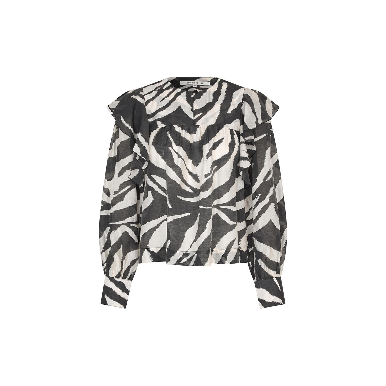 Zenula Ruffle Blouse, soft beige