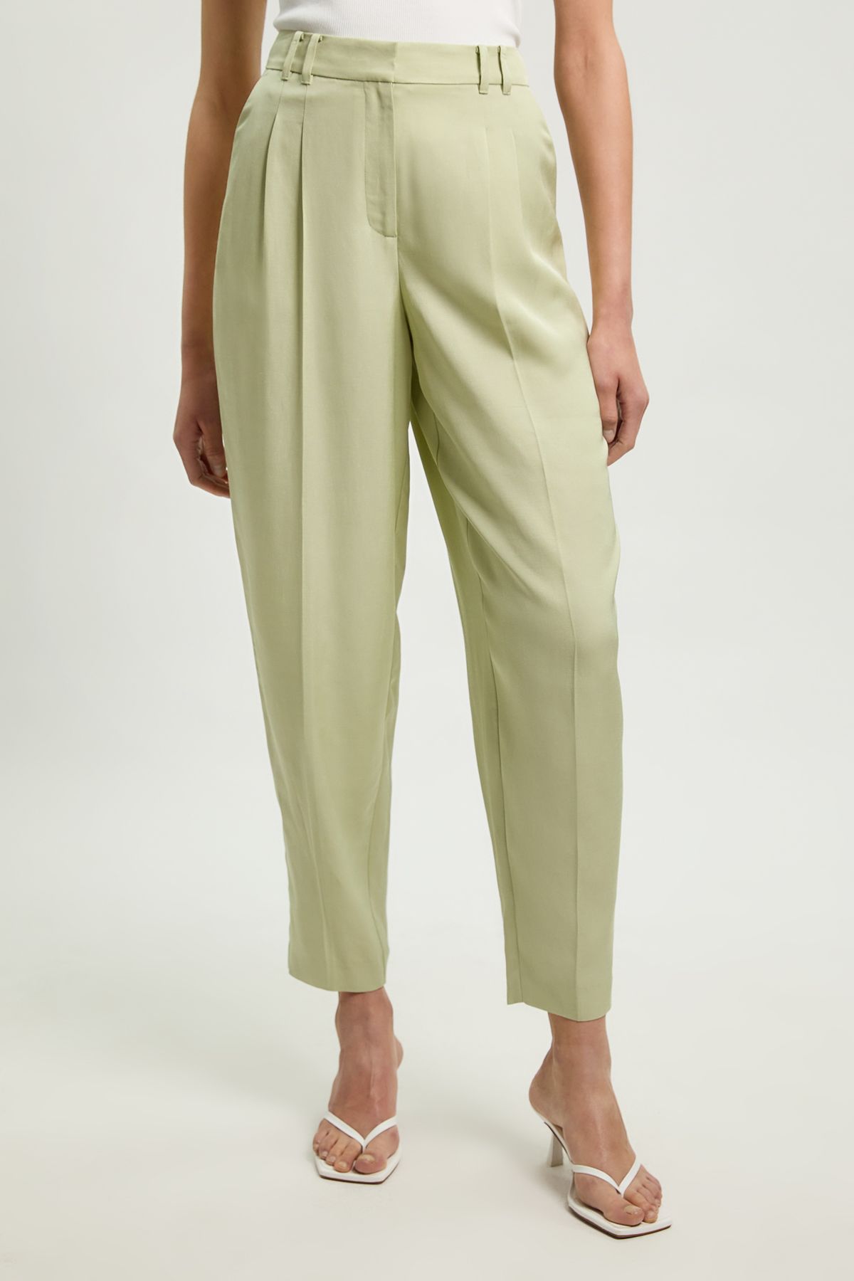 KarenMillen Polished Linen Blend Tailored Trouser