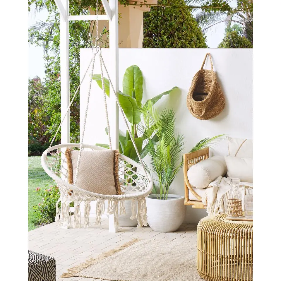 GABELLA - Hangstoel - Wit - Katoen