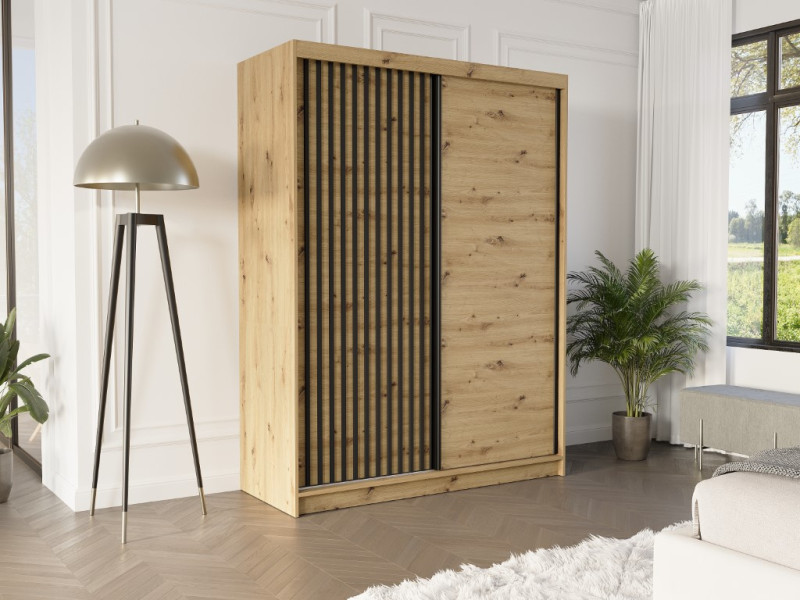Szafa przesuwna 150 cm z lustrem lamele FRAMIRE Rivano VIII artisan artisan