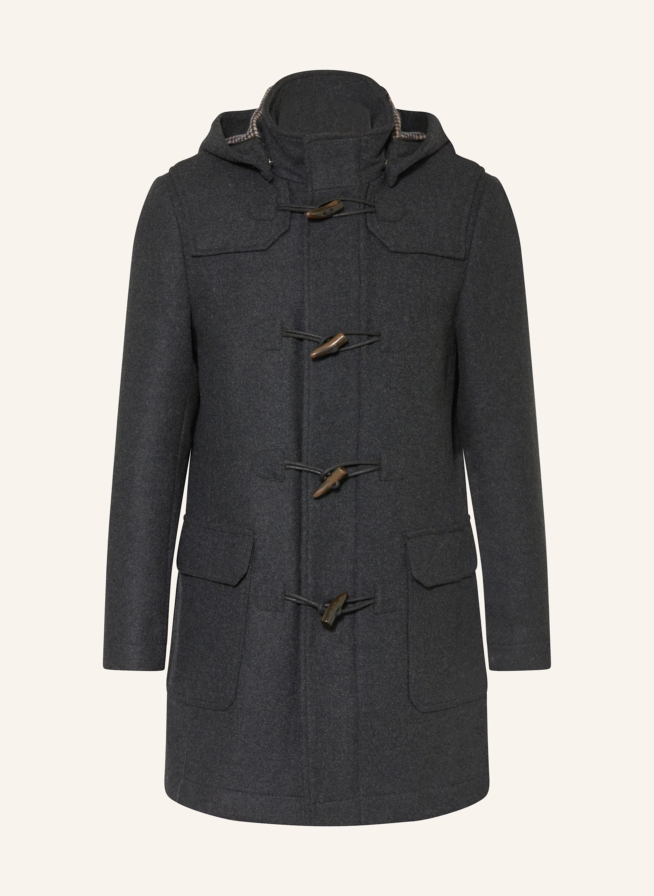 STROKESMAN'S Dufflecoat mit abnehmbarer Kapuze