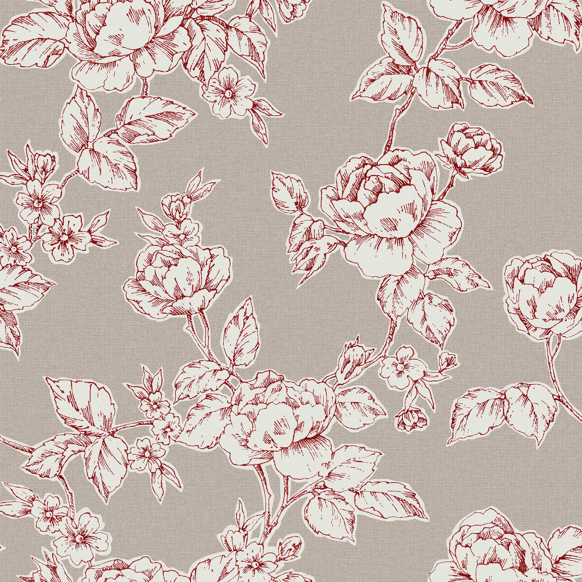 Laura Ashley Vliesbehang - Pollington Roses Donkergrijs