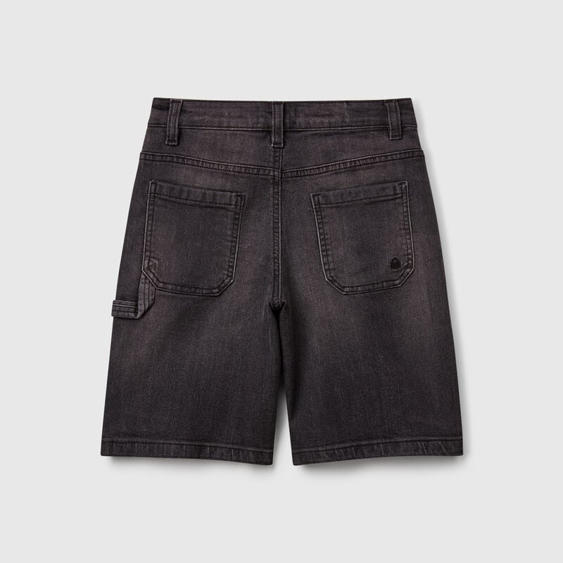 Straight fit denim bermudas