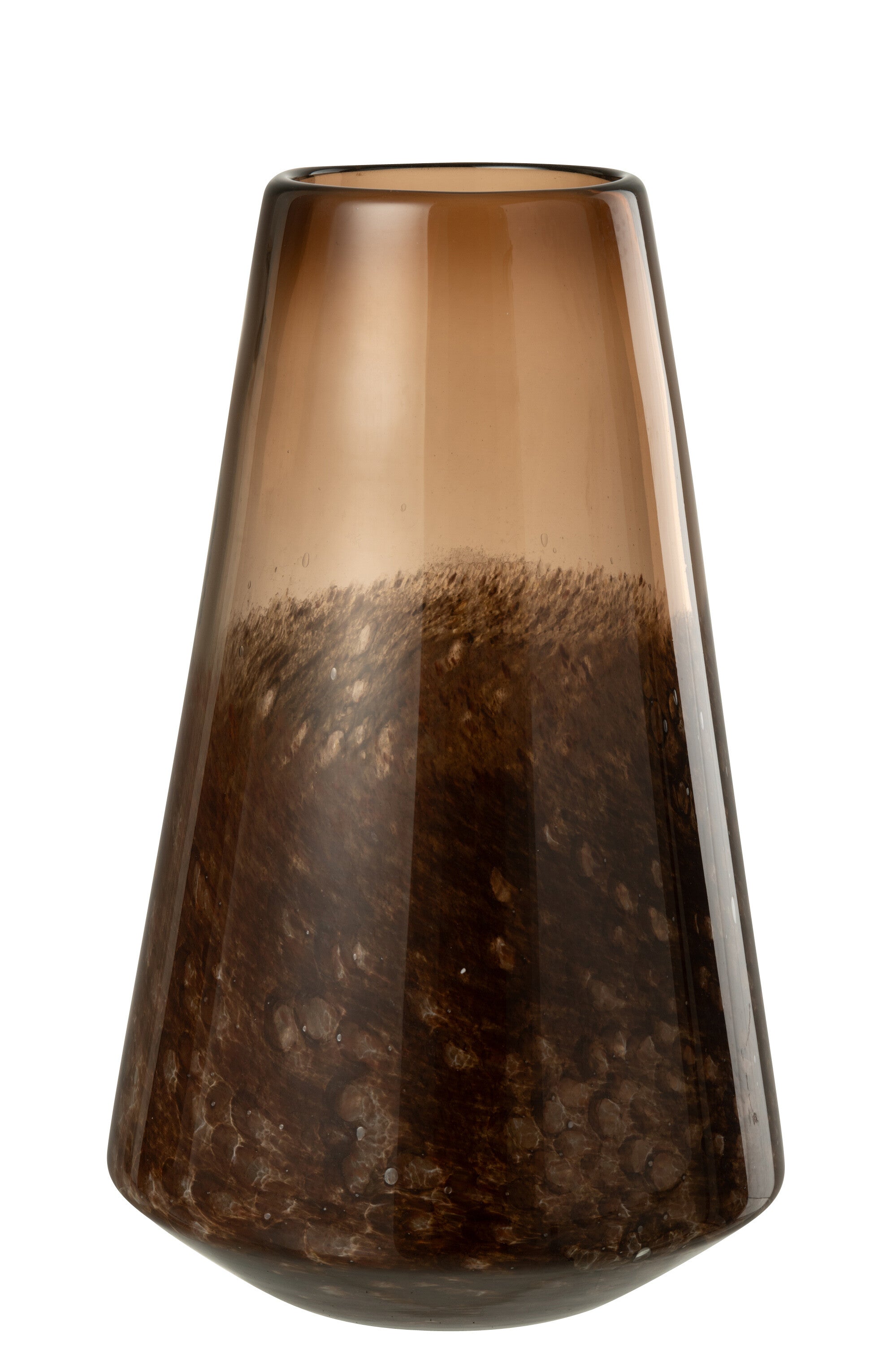 J-Line vaas Kegel - glas - donkerbruin - large - 36.5 cm hoog