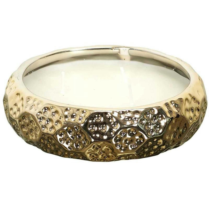 - Bougie parfumée en céramique or du temps 3 mèches