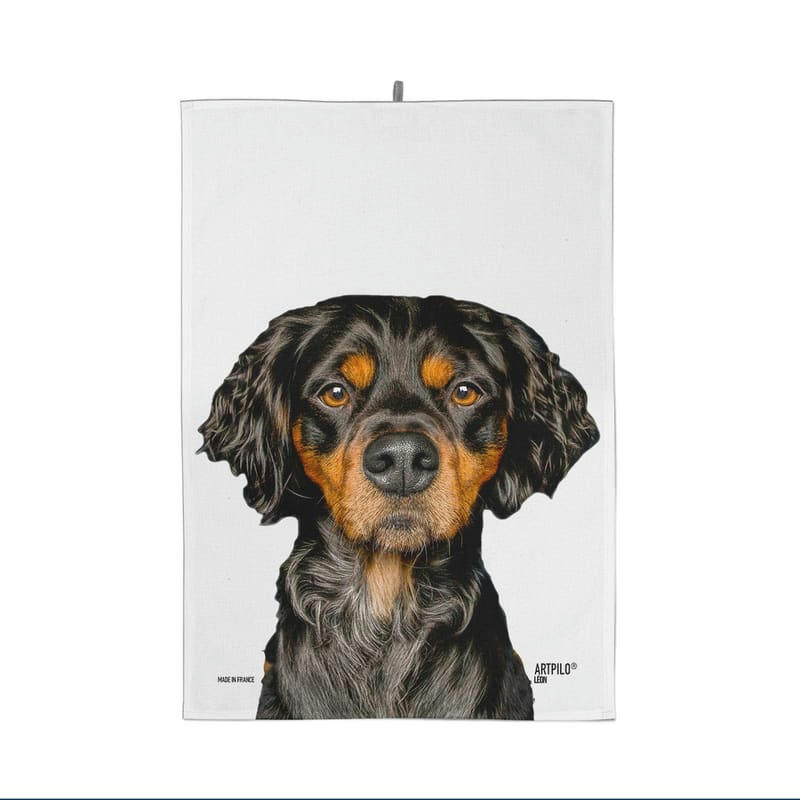 - Torchon de cuisine chien epagneul blanc 100% coton