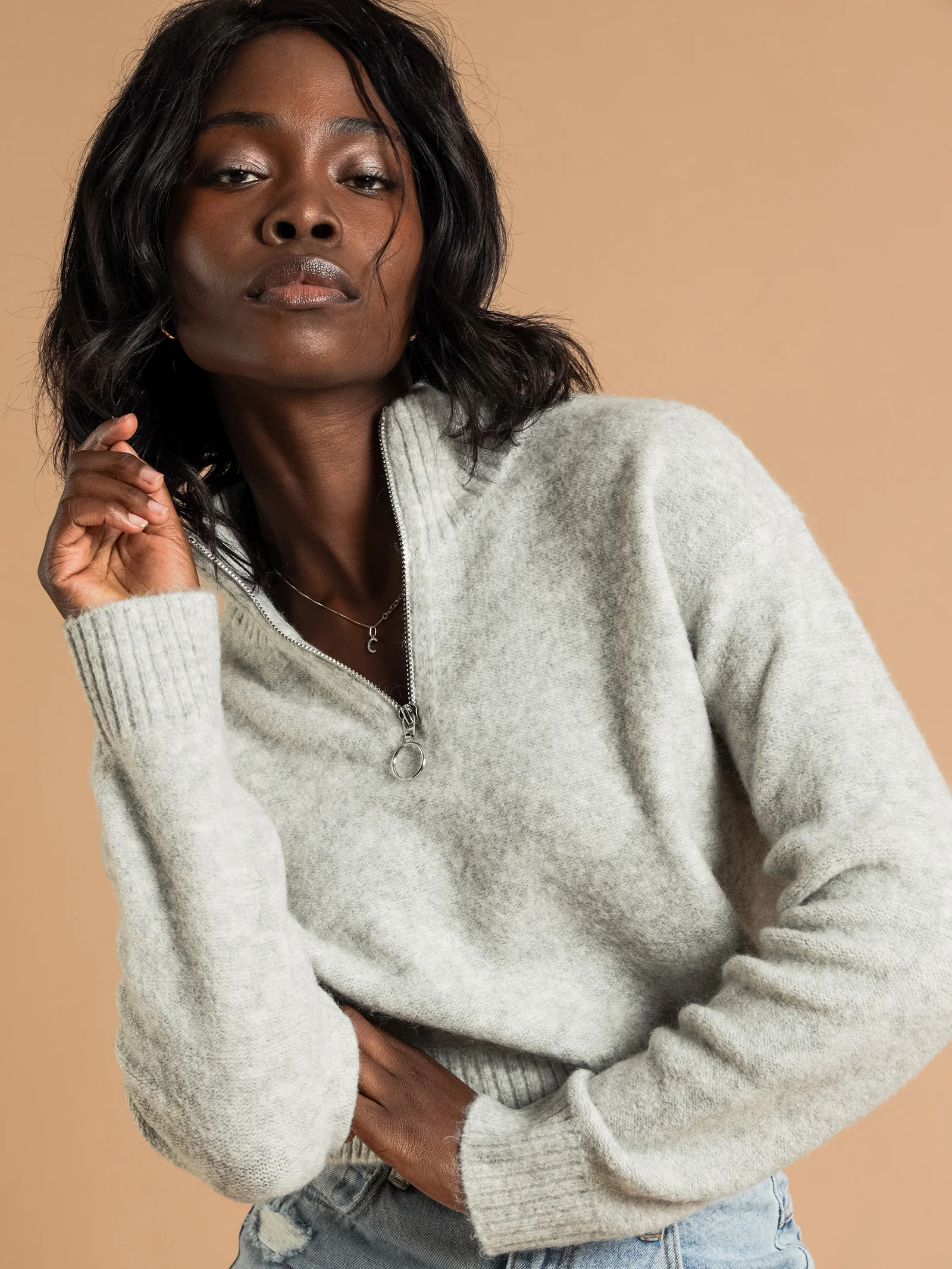 Aiden Zip Up Knit Jumper