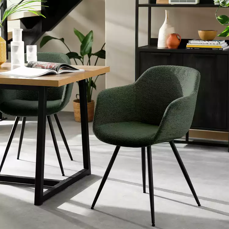 Habitat Noella Fabric Dining Chair - Green