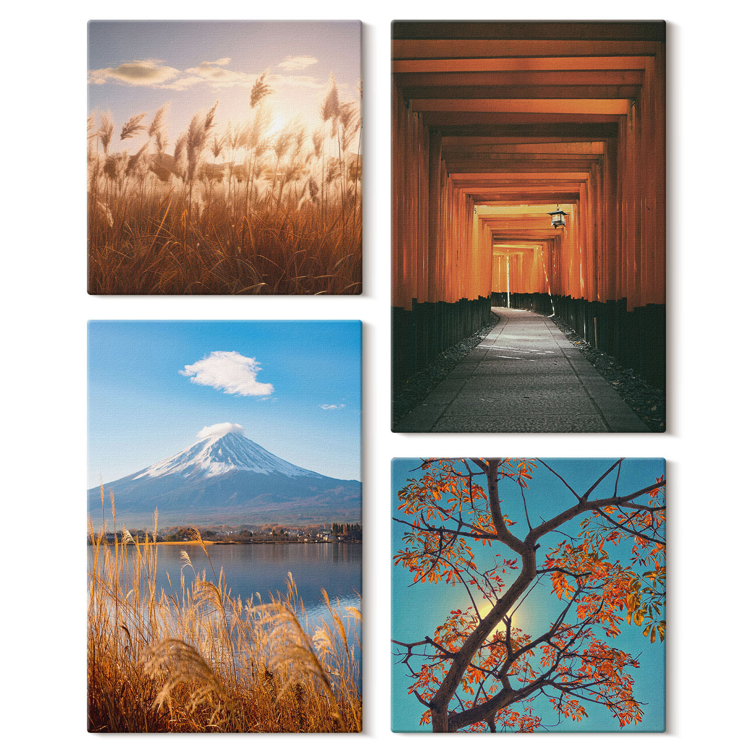 Obraz canvas 4 częściowy Krajobrazy Japonia |40x40, 40x60| Wallfluent