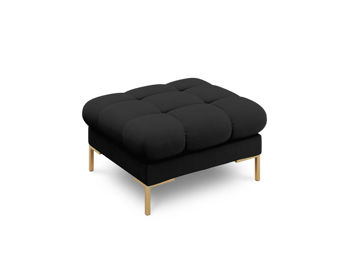 Cosmopolitan Design Poef Bali structurele stof, zwart - 60x60x41cm