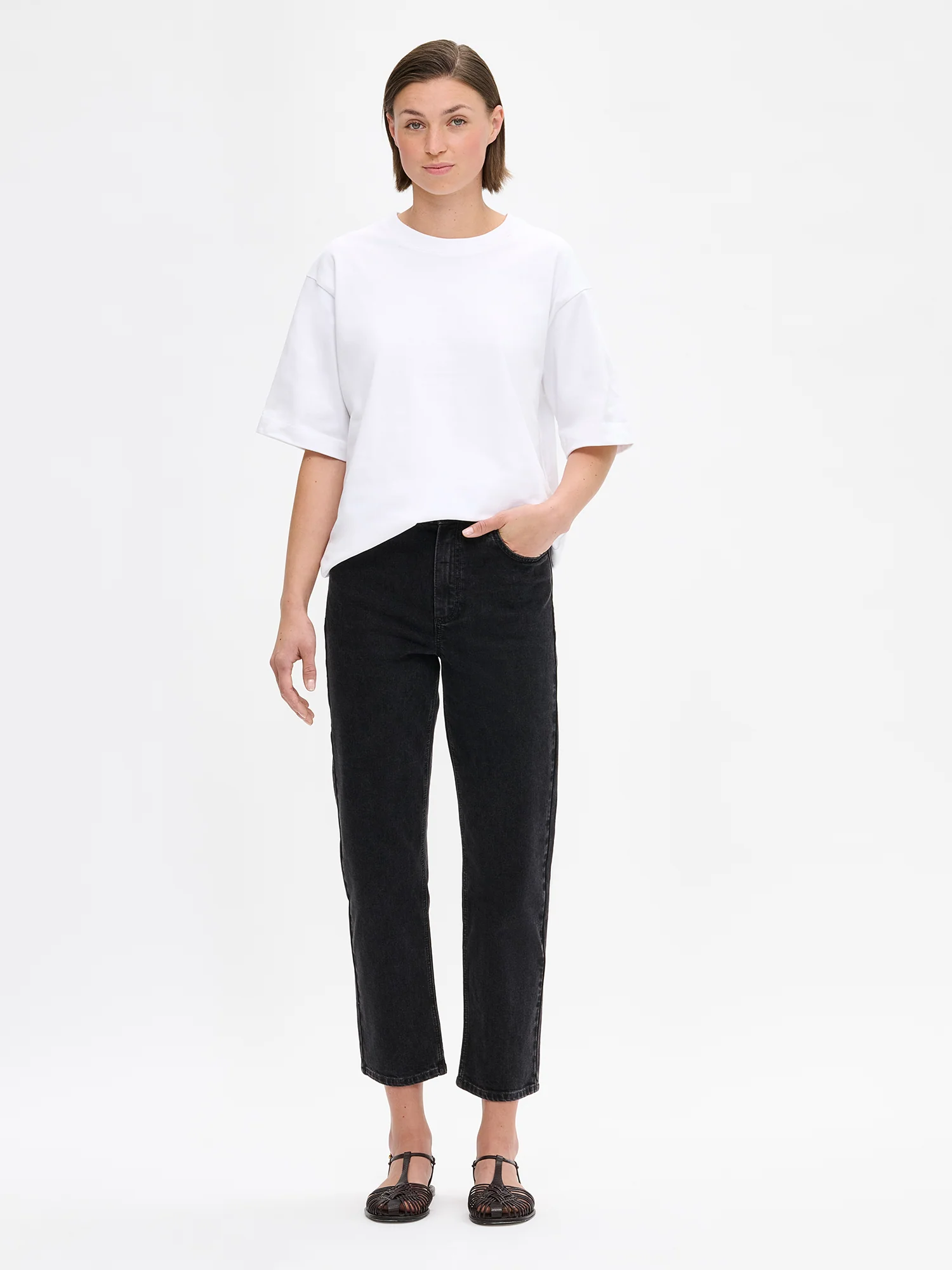 CROPPED KAPEE farkut - harmaa