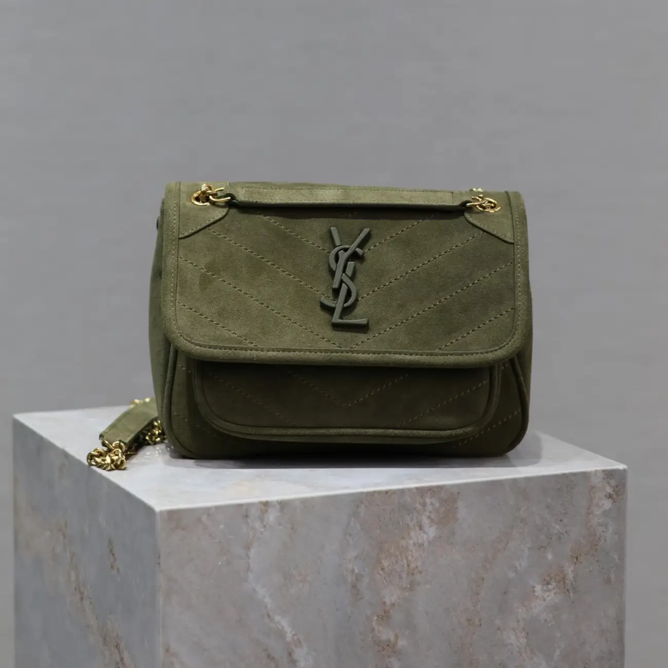 Saint Laurent ySl Tan Suede Medium Niki Shoulder Bag